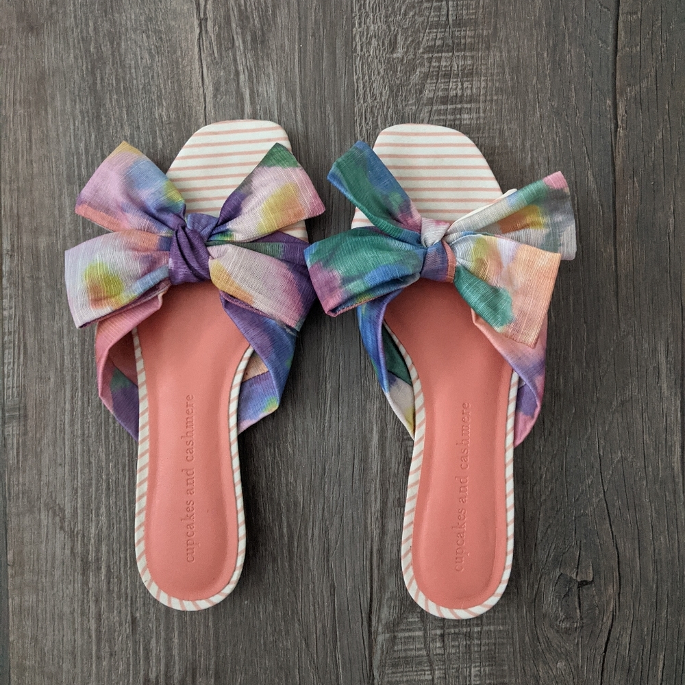 Watercolor Bow Sandals